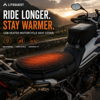 LITEGUEST Heated Motorcycle Seat Cover | USB Winter Riding Pad