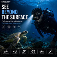 LITEGUEST Pro Submersible Diving Headlamp – IPX8 Rechargeable Underwater LED Headlamp