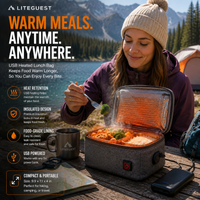 LITEGUEST USB Heated Insulated Lunch Bag | Keeps Meals Warm