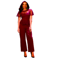 Sexy Summer Burgundy Lace Jumpsuit Women's fashion