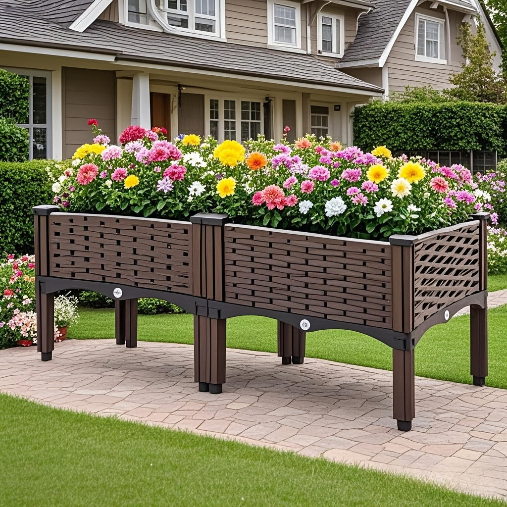 Jardinière surélevée avec drainage pour balcon extérieur, légumes et fleurs