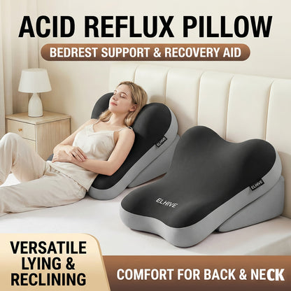 Adjustable Bed Wedge Pillow Memory Foam Backrest Reading Support Cushion
