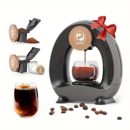 2 in 1 Single Serve Coffee Maker K Cup & Ground Coffee Brewer 4-8 Cup Size