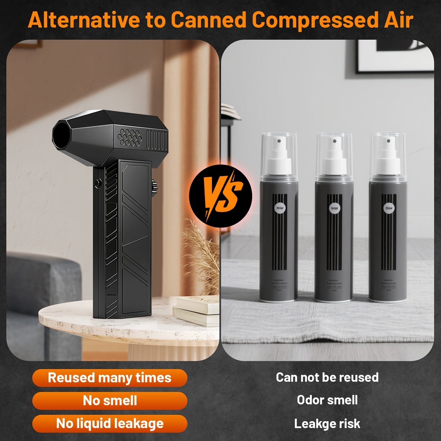 130000RPM Electric Air Duster Cordless Turbo Fan Rechargeable Blower Keyboard Cleaner