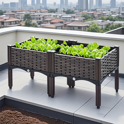 Jardinière surélevée avec drainage pour balcon extérieur, légumes et fleurs