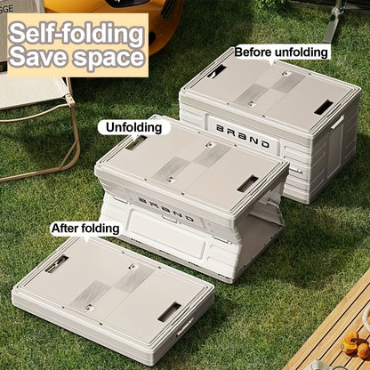 Collapsible Storage Bins Box with Lids And Handle - Portable Plastic Storage