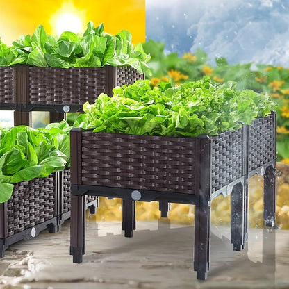 Jardinière surélevée avec drainage pour balcon extérieur, légumes et fleurs