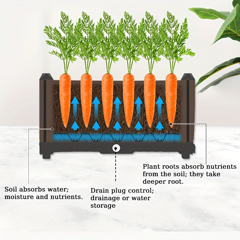 Jardinière surélevée avec drainage pour balcon extérieur, légumes et fleurs
