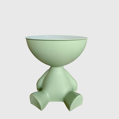 Bear Side Table with Storage – Modern Animal Shaped Nightstand End Table for Bedroom Living Room Patio