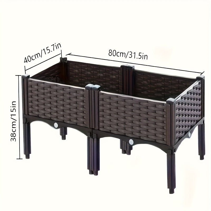 Jardinière surélevée avec drainage pour balcon extérieur, légumes et fleurs
