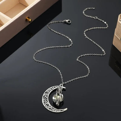 Collier avec pendentif en pierre de lune Acier inoxydable Bijou pierre de lune Cadeau femme