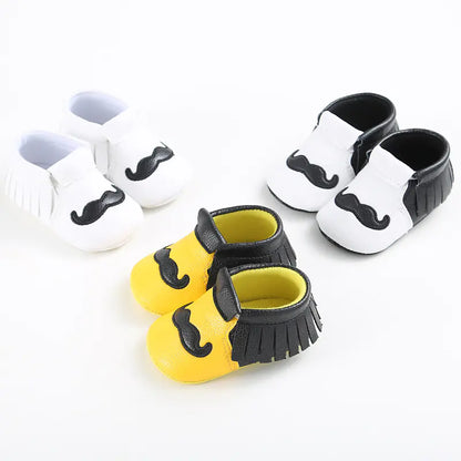 Infant Soft Sole Mustache Walker Shoes