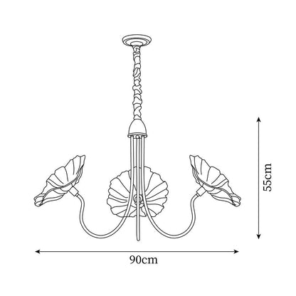 Murano Glass Flowers Chandelier Frosted Leaf Ceiling Light