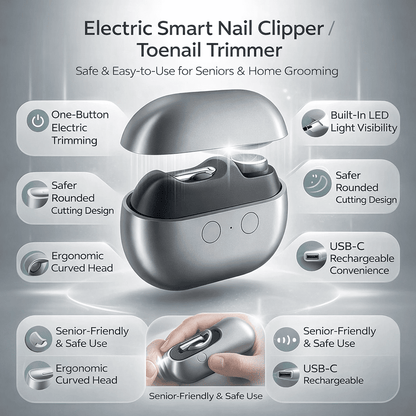 Electric Nail Clipper with LED Light USB-C Rechargeable