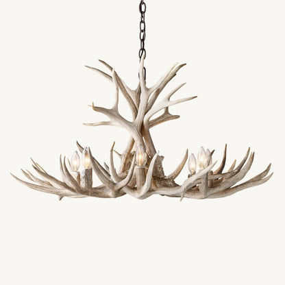 Rustic Antler Chandelier 8-Light E12 Candelabra Ceiling Light 34"