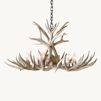 Rustic Antler Chandelier 8-Light E12 Candelabra Ceiling Light 34"