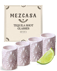 Ensemble de 4 verres à shot Talavera — Verres à shot de tequila 100 % céramique faits à la main