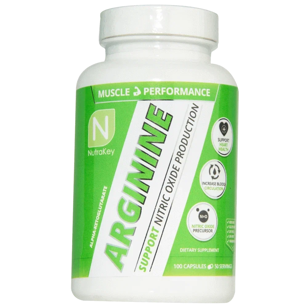 NutraKey Arginine 500mg, 100 Capsules