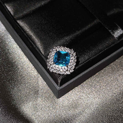925 Silver Jewelry Colored Gems Suit Ear Stud Pendant Ring For Women