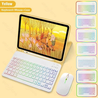 Ipad Protective Case Luminous Bluetooth Keyboard Leather Sheath