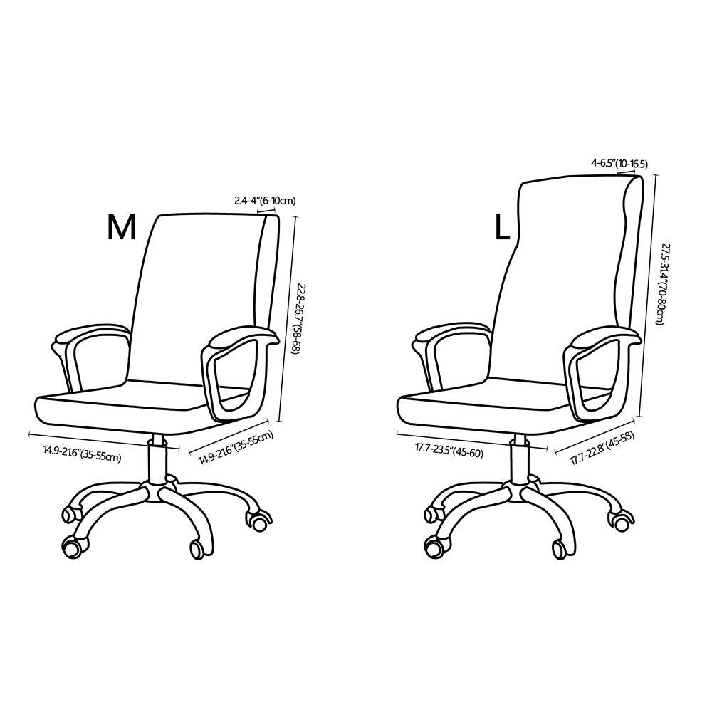 Housse de chaise de bureau pivotante pour ordinateur d'hôtel