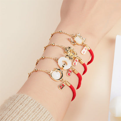 Zodiac Dragon Style Exaggerated And Personalized Trendy Alloy Bracelet