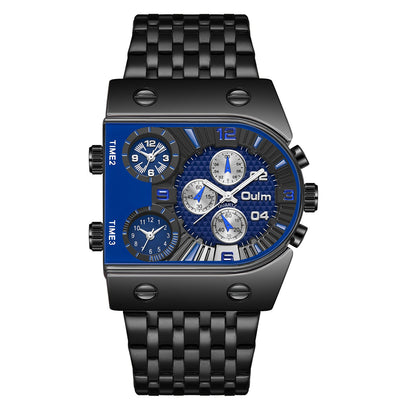 Multi-time Zone Large Dial Luminous Men's Watch