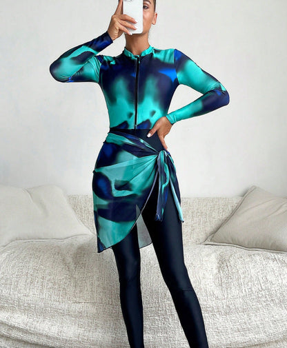 Conservative Swimwear Long Sleeve Surfing Suit Sports Sun Protection