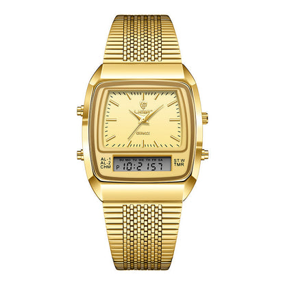 Business Casual Mesh Belt Watch – Waterproof Double Display