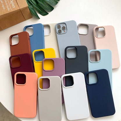 Liquid Silicone Full-Coverage iPhone 16 Case – Camera Protection, Anti-Fingerprint | 18 Colors