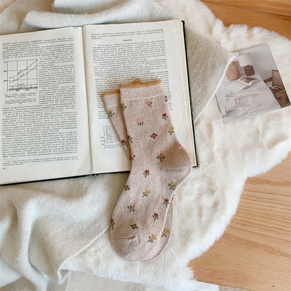 Chaussettes épaisses en laine pour femme – Série jaune en cachemire