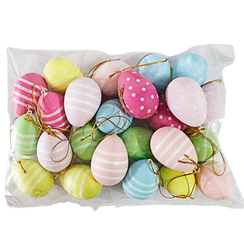 Striped Spotted Easter Plastic Egg Cartoon Decoration