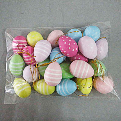 Striped Spotted Easter Plastic Egg Cartoon Decoration