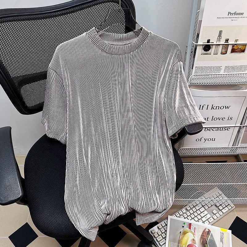 Summer Casual Ice Silk Men's T-shirt Short Sleeve
