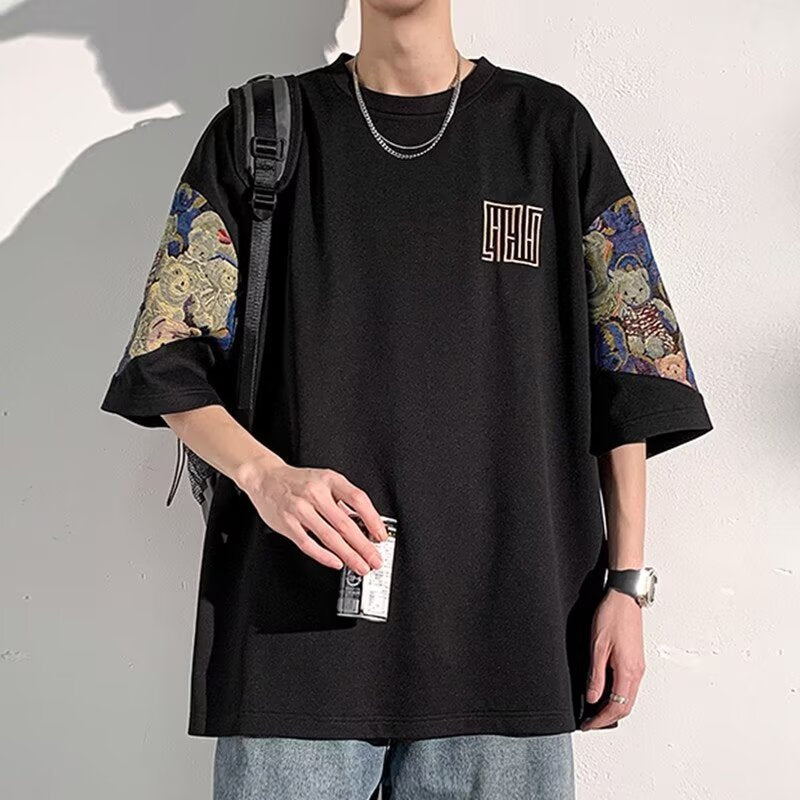 Chinese Style Embroidery Men’s T-Shirt – Cotton Blend | S–XXXL