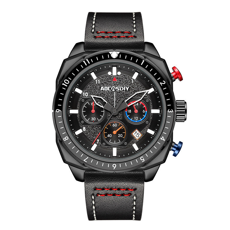 Sports And Leisure Multifunctional Luminous Waterproof Quartz Watch
