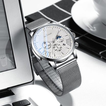 Multifunctional Business Men's Watch Luminous Waterproof Six-pin