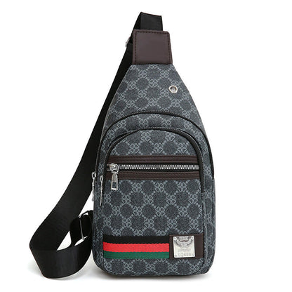 New Contrast Color PU Soft Leather Casual Chest Bag Men And Women Crossbody Tide Travel Fashion Small Backpack