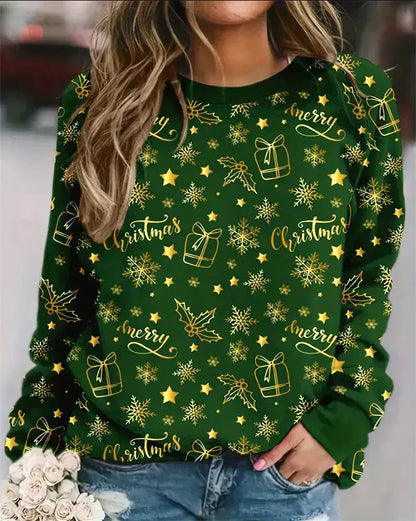 Fashion Floral Print Long-sleeved Women's Sweater