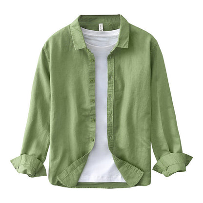 Spring And Summer Cotton Linen Long Sleeve Blouse Boys Niche