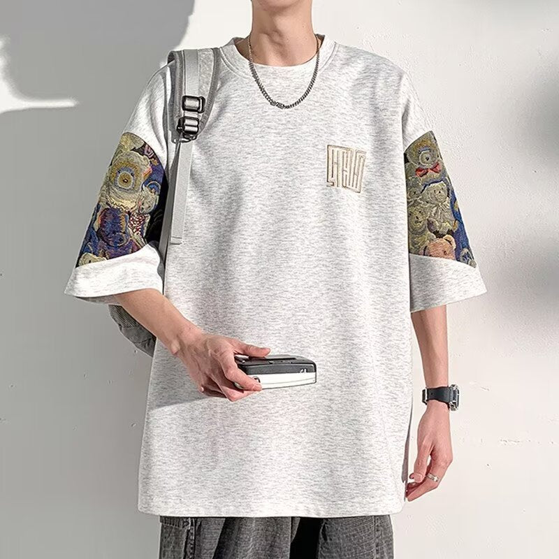 Chinese Style Embroidery Men’s T-Shirt – Cotton Blend | S–XXXL
