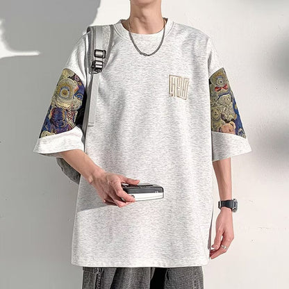Chinese Style Embroidery Men’s T-Shirt – Cotton Blend | S–XXXL