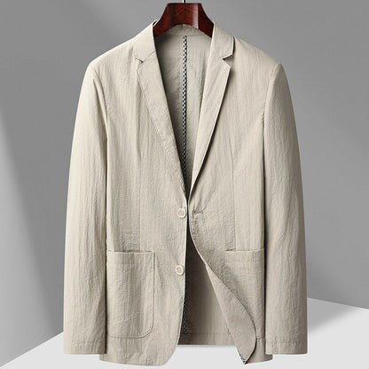 Men's Casual Light Luxury Thin Solid Color Suit Coat
