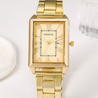 Men's Retro Simple Stylish Square Dial Calendar Quartz Watch