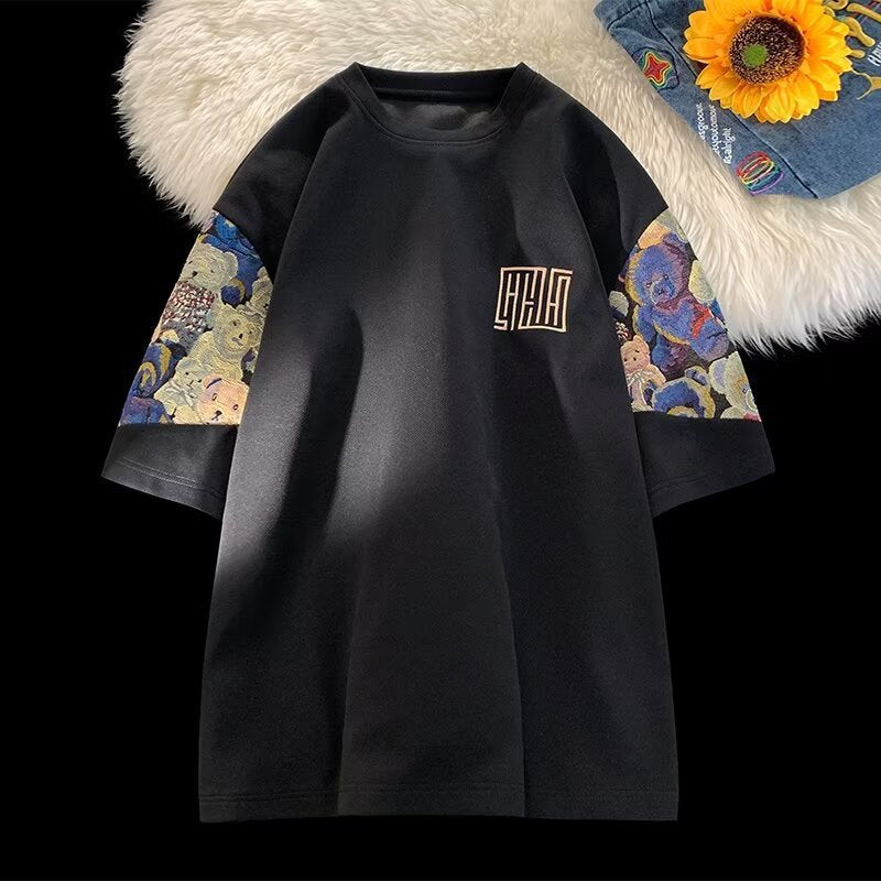 Chinese Style Embroidery Men’s T-Shirt – Cotton Blend | S–XXXL