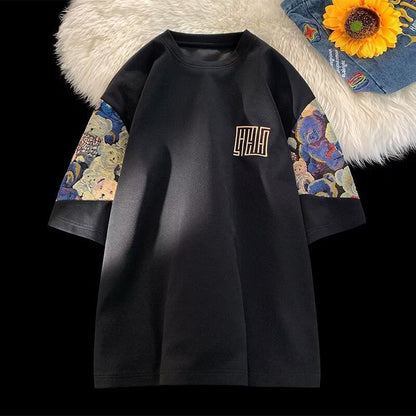 Chinese Style Embroidery Men’s T-Shirt – Cotton Blend | S–XXXL