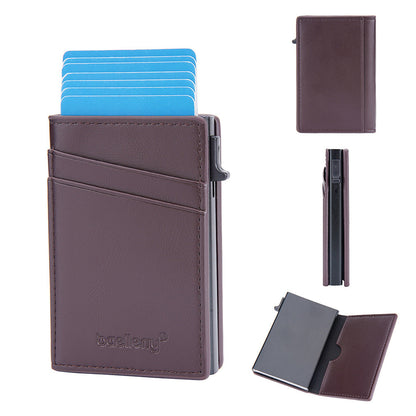 Simple Side Push Aluminum Box Card Holder Men