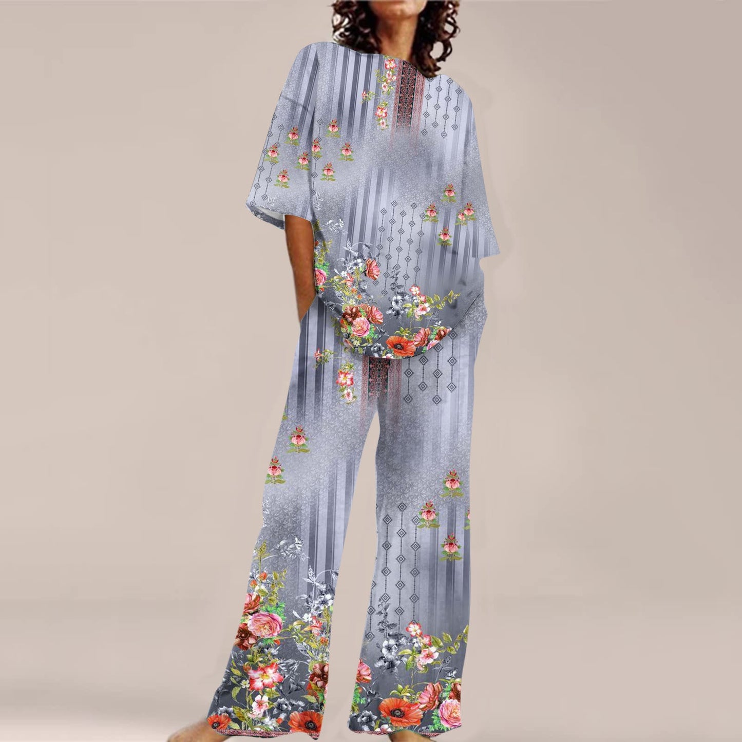 Fashion Personalized Women's 3D Printed Short Sleeve Suit