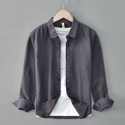 Spring And Summer Cotton Linen Long Sleeve Blouse Boys Niche