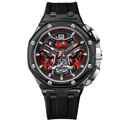 High-Grade Three-Dimensional Hollow Carved Luminous Quartz Watch
